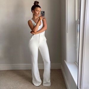 House of CB Ivory White High Waisted Trousers Runs Small XS/S Petite